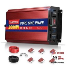 2000 Watt Inverter Pure Sine Wave12V DC to 110V-120V AC 4000W Peak 2000W picture