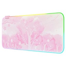 Pink RGB LED Gaming Mouse Pad 14 Modes Glow Pad Extra Large Gaming MousepadWa... picture