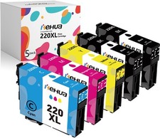220XL Ink Cartridges For Epson WorkForce WF-2630 WF-2660 WF-2760 XP420 XP424 5PK picture