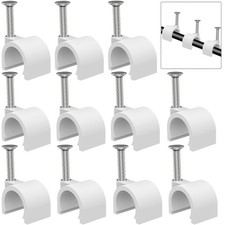500 PCS 10mm Nail In Cable Clips Coax Speaker Wire Ethernet RG6/59 Clamps picture