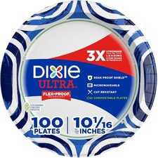 Dixie Ultra, Large Paper Plates, 10 Inch, 100 Count, 3x Stronger*, Heavy Duty, M picture