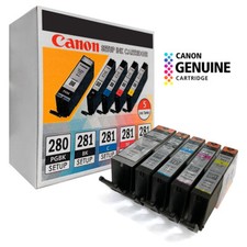 Canon 280 PGI-280 CLI-281 Black Photo Black Cyan Magenta Yellow Genuine OEM Ink picture