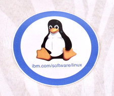 Vintage IBM Linux Tux Penguin Sticker Decal 3” picture