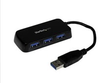 StarTech Portable 4 Port SuperSpeed Mini USB 3.0 Hub ST4300MINU3B, Black picture