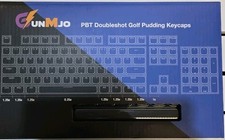 GunMjo PBT Doubleshot Golf Pudding Keycaps For Keyboard Black picture