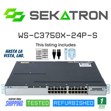 ♻️ Cisco WS-C3750X-24P-S 24 Port Gigabit PoE Switch w/ Fans & AC ⚡Fast Ship picture