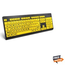 104-Key Large Print Ergonomic USB Keyboard - Ideal for Seniors & Special Needs picture