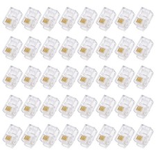 Telephone Modular Plug Male RJ9/RJ10/RJ22 Connectors, Copper Core 4P4C 40pcs picture