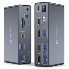 USB C KVM Switch 4K60Hz,Dual Monitor USB C HDMI DP KVM Switch 2 PC /  1 Laptop picture