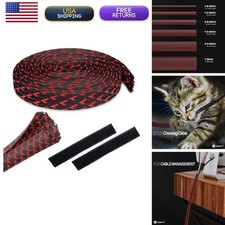 GEARit 25 Feet 3/4 Inch Split Sleeve Cord Covers Cable Protector - Black/Red picture