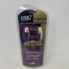 Belkin USB2 Hi-Speed USB Cable 24K Gold Plated Series 6' Type A-B 40X FASTER New picture