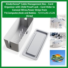 Durable ABS Cable Management Box - Child-Proof & Sleek, 12x5.25 in Gray picture