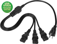 Computer Power Splitter Cord 18AWG NEMA 5-15P to 3 X IEC320 C13 10A 125V picture