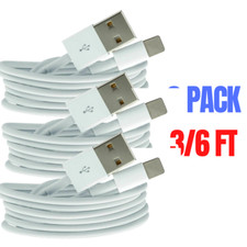 3 Pack 3/6Ft USB Fast Charging Cord Data For Apple iPhone 11 XR 8 Charger Cable picture
