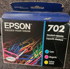 Epson 702 (T702520-S) Tri-Color Cyan, Magenta, Yellow Ink Cartridge New  picture