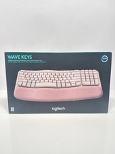 Logitech Wave Keys Wireless Ergonomic Keyboard Easy-Switch Bluetooth Rose picture