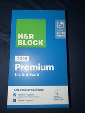 NEW 2025 H&R Block Tax Software Premium for PC Mac Key Card Self employed Rental picture