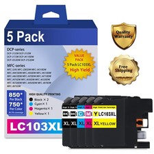 LC103XL 5PK Replacement Ink Cartridge DCP-J172W MFC-J285DW MFC-J4310DW MFCJ450DW picture