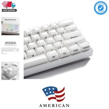 XVX White Keycaps, Crystal Jelly Keyboard Key caps OEM Profile Side Printed K... picture