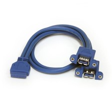StarTech USB3SPNLAFHD 1.64ft USB 3.0 Panel Mount Cable Blue picture