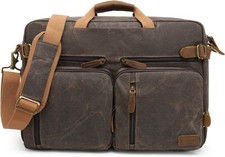 Laptop Messenger Bag Vintage Shoulder Bag Convertible Backpack Retro Briefcase picture
