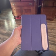 Purple Synthetic Leather Folding Folio Tablet Case picture