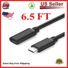1/3/6 Feet Type C USB 3.1 Male to USB-C Female Extension Data Cable Cord Black picture