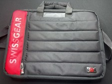 SWISSGEAR Padded Nylon Messenger Bag for 17”Laptop Black Red Shoulder Strap Case picture