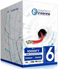 Cat6 Plenum Rated Bulk Ethernet Cable, 1000ft – 10Gbps, 550MHz, 23AWG UTP picture