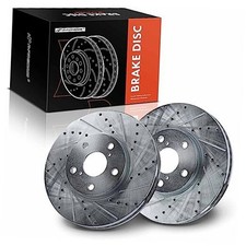  11.65 inch (295.9mm) Disc Brake Rotors Compatible Front Drilled and Slotted picture