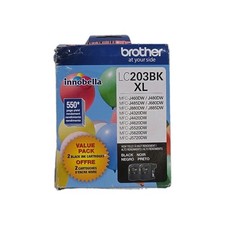 NEW OEM - BROTHER LC203BK 2-PACK BLACK INK CARTRIDGES - LC2032PKS 9/2028 picture