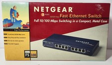 Netgear FS108 8 Port Fast Ethernet Switch Metal Case NEW Sealed Box FS108NA picture