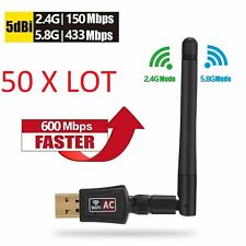 50x lot AC600 Mbps Dual Band 2.4/5Ghz Wireless USB WiFi Network w/Antenna 802.11 picture