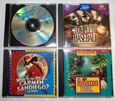 4 Old Vintage Pc CD Rom Mac IBM Microsoft Windows Macintosh MPC Games Media CDs picture