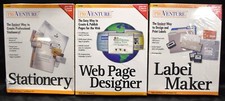 PRO VENTURE Windows 3.1/95 CD-ROM Stationery, Web Design, Label Maker - NIB picture