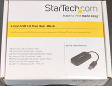 Box StarTech.com ST4300MINU3B Portable 4-Port USB 3.0 Mini Hub, Black NEW picture