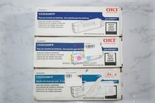 3 Open OEM Oki CX2032 mfp, Black Toner Cartridge 43324477, Same Day Ship picture