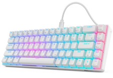 65% Mechanical Keyboard, RGB Backlit, Hot Swappable, Red Switch, 68 Keys, White picture