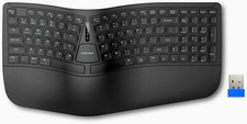 TECKNET Ergonomic Split Wireless Bluetooth/USB Keyboard Wrist Rest Multi-Device picture