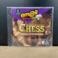 Grand Master Chess Checkers Backgammon PC CD-ROM Hasbro Vintage - Factory Sealed picture