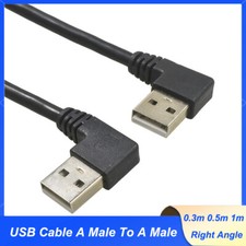 USB Cable A Male To A Male Right Angle 90° Plug High Speed 2.0 Lead 0.3m 0.5m 1m picture