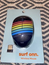 Surf Onn 5 Button Rainbow Mouse . 2.4GHz USB Wireless w/Batteries. New picture