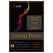 A-SUB Premium Photo Paper 13x19 Double Sided Luster for Inkjet Epson Canon 74LB picture