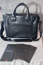 NWOT Tumi Tracer Ticon Slim Zip Top Briefcase Black Leather Vintage MSRP $695 picture
