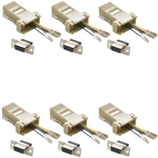6x PCS DB9 9-Pin Female to RJ45 Female Modular Serial RS232 Adapter Converter picture