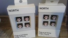 North Figural Keyboard Key Cap Pack Paw Print Black w/ Pink Paw NEW lot of 2 picture