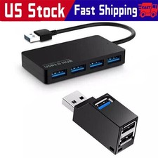 USB 3.0 Hub 4-Port Adapter Charger Data SLIM Super Speed PC Mac Laptop Desktop picture
