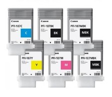 6x Genuine Ink Canon iPF-670 iPF-680 iPF-685 iPF-780 / PFI-107 Date 2020 INK picture