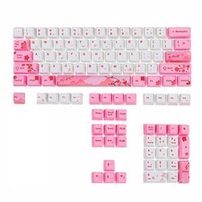 104 PCS Pink Keycaps Cute Japanese Custom Gaming DyeSub OEM Profile Cherry picture