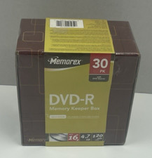 New- Sealed -Memorex DVD-R 16 X 4.7GB  - 30Pk  with Memory Keeper Box &Sleeves picture